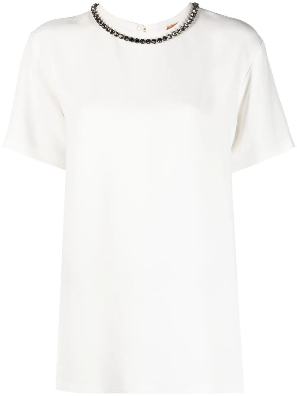 

Nº21 crystal-embellished neckline blouse - White