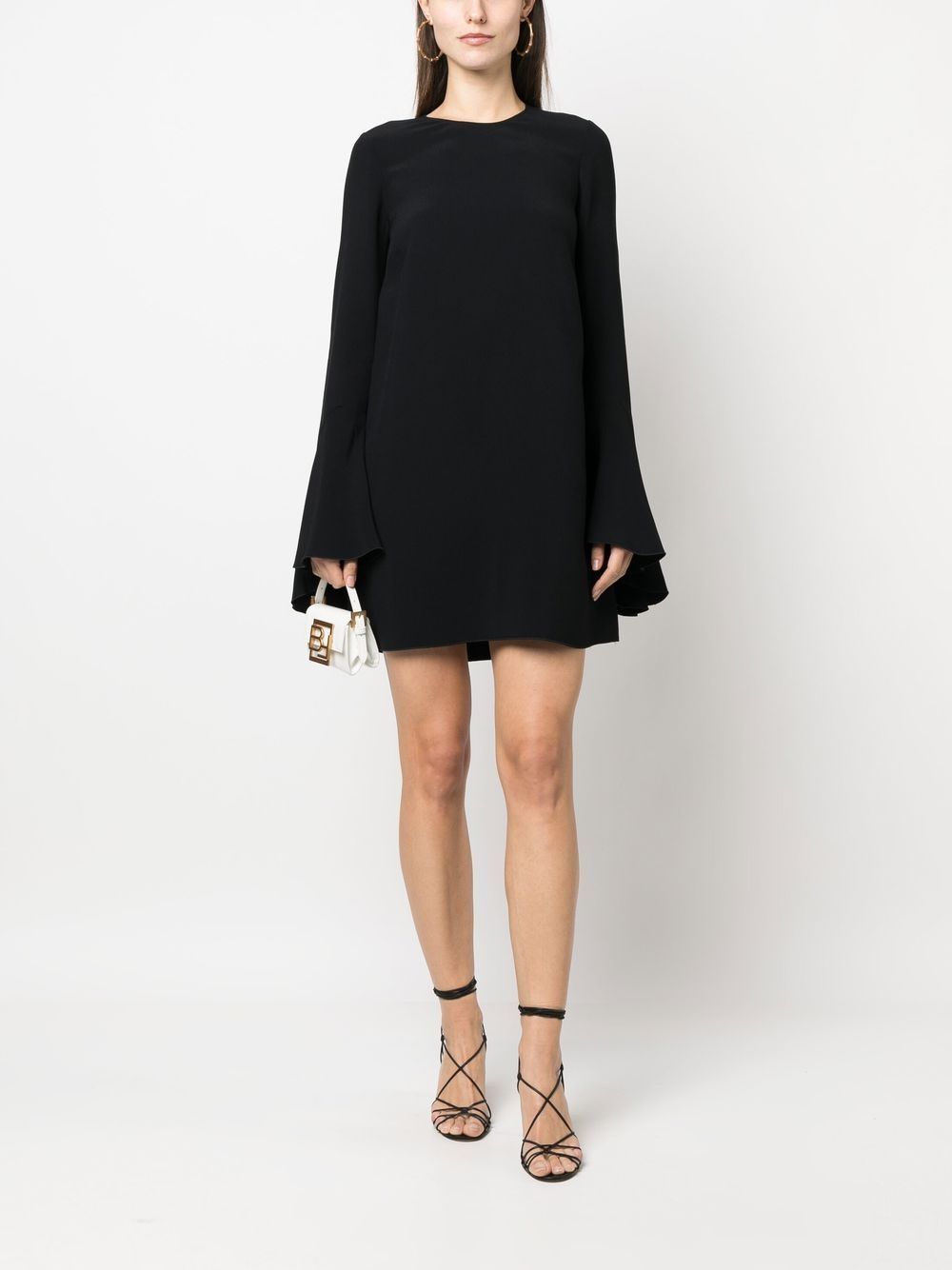 Nº21 Mini-jurk met flared mouwen - Zwart