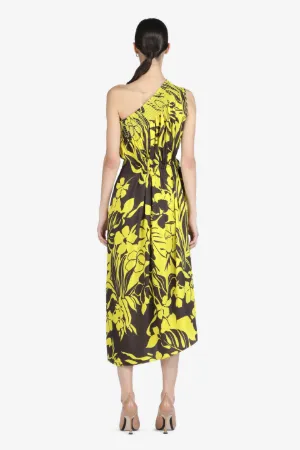 Floral-Print One-Shoulder Dress