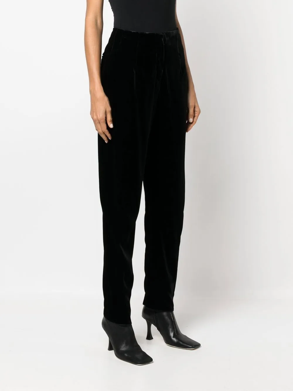 Emporio Armani Velvet Tapered Trousers Farfetch