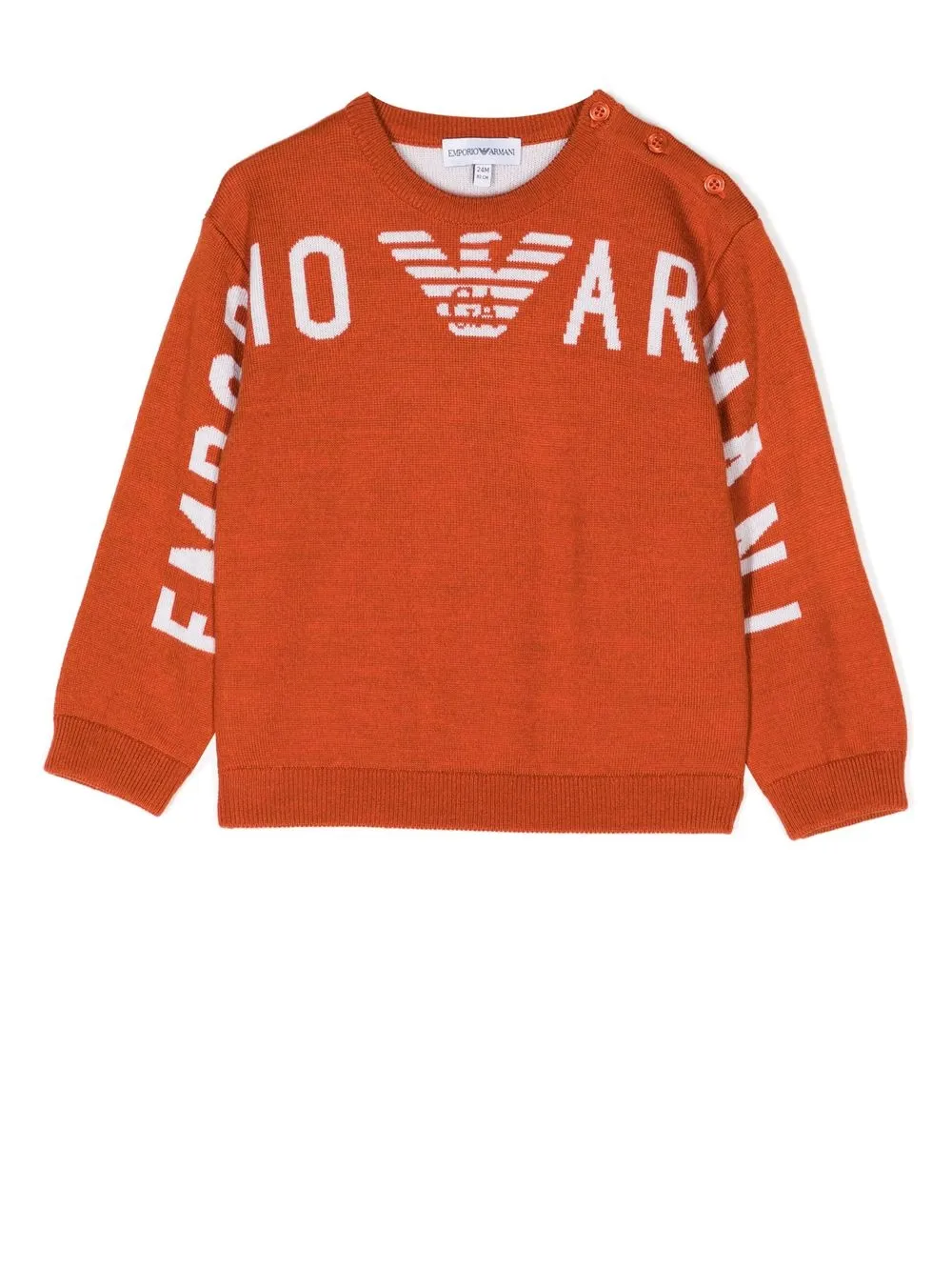 

Emporio Armani Kids intarsia-knit wool-blend sweater - Orange