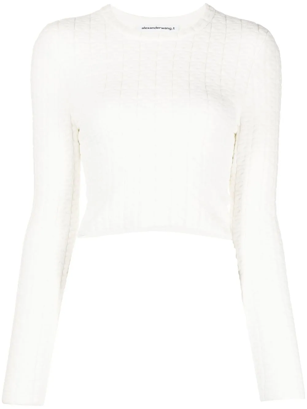 

Alexander Wang waffle-texture cropped knitted top - White