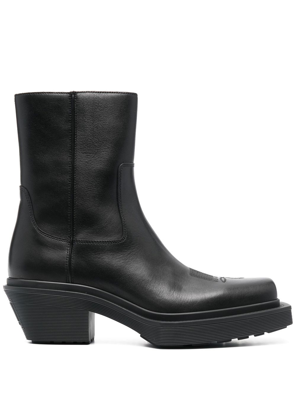 

VTMNTS square-toe leather cowboy boots - BLACK