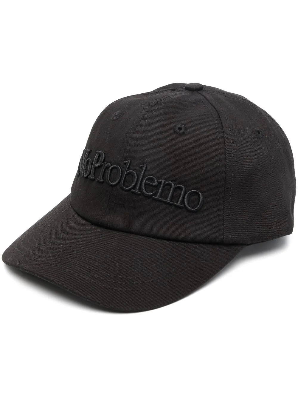 

Aries embroidered-design cotton cap - Black