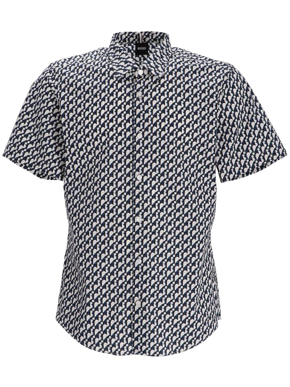 

BOSS geometric-print short-sleeve shirt - Black