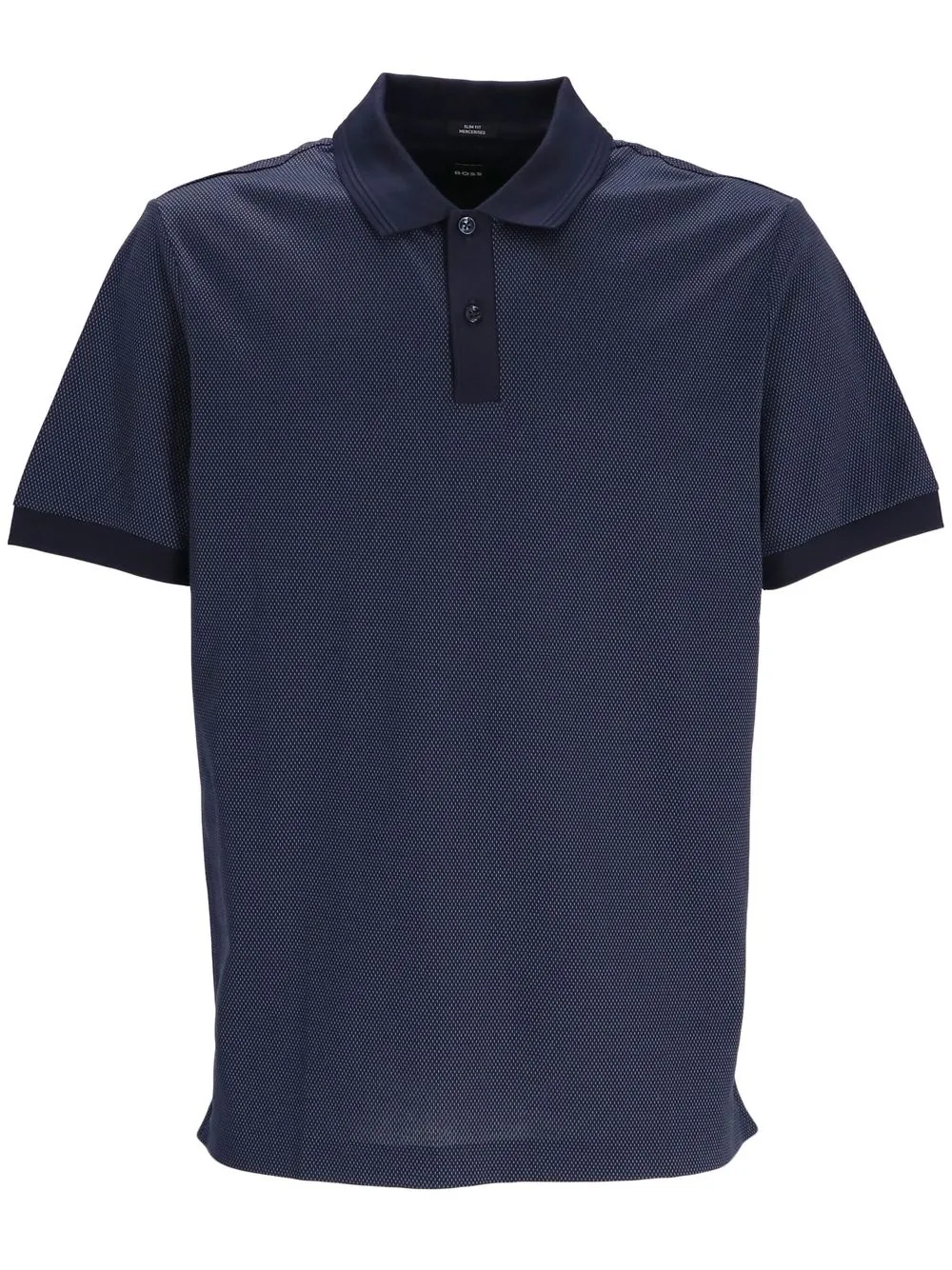

BOSS two-tone cotton polo shirt - Blue