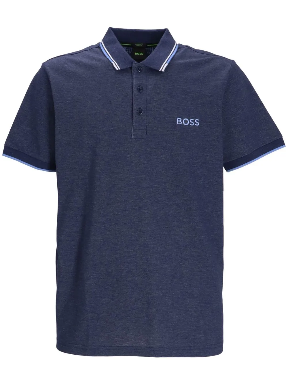 

BOSS logo-print cotton polo shirt - Blue