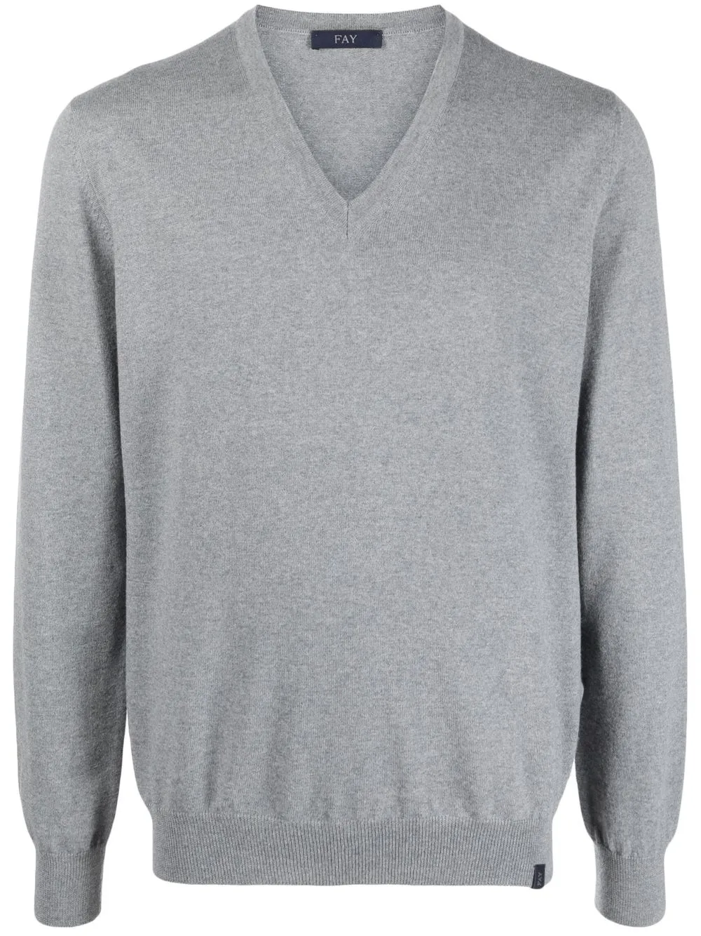 

Fay V-neck knitted jumper - Grey