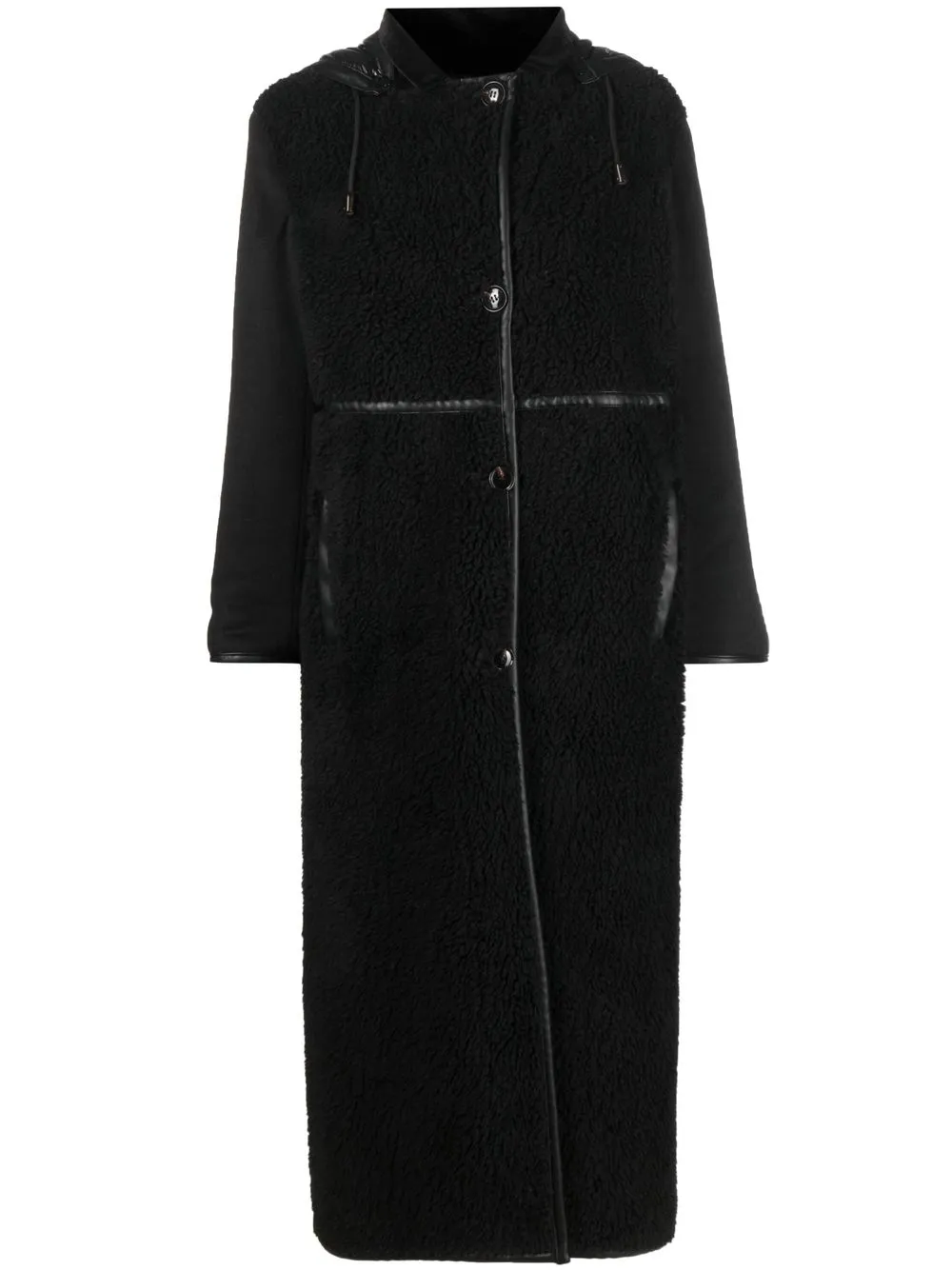 

Forte Forte single-breasted fleece coat - Black