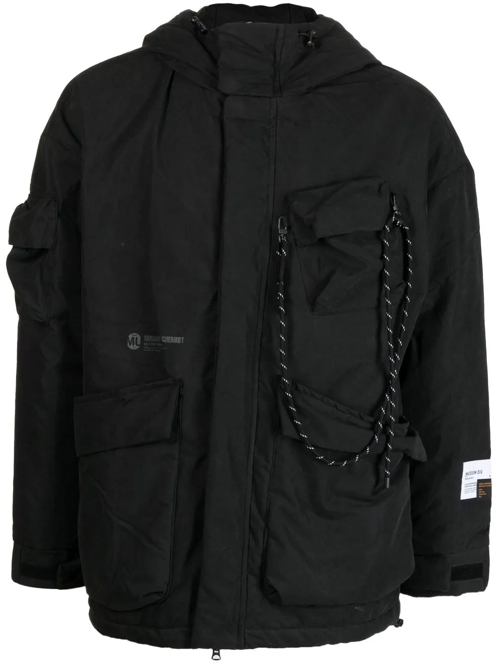 

Musium Div. multi-pocket hooded padded jacket - Black