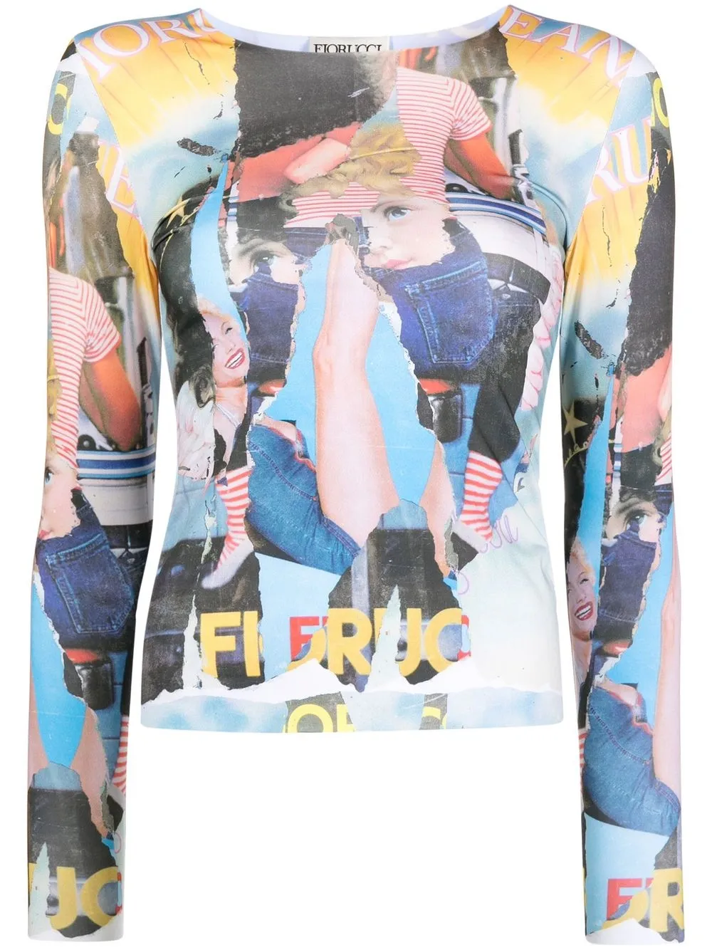 

Fiorucci graphic-print long-sleeved T-shirt - Blue