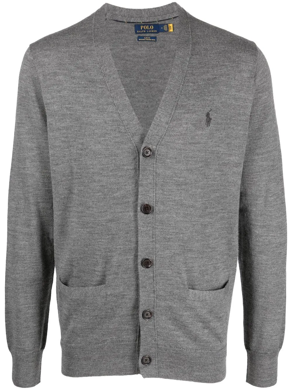 

Polo Ralph Lauren embroidered-pony knit cardigan - Grey