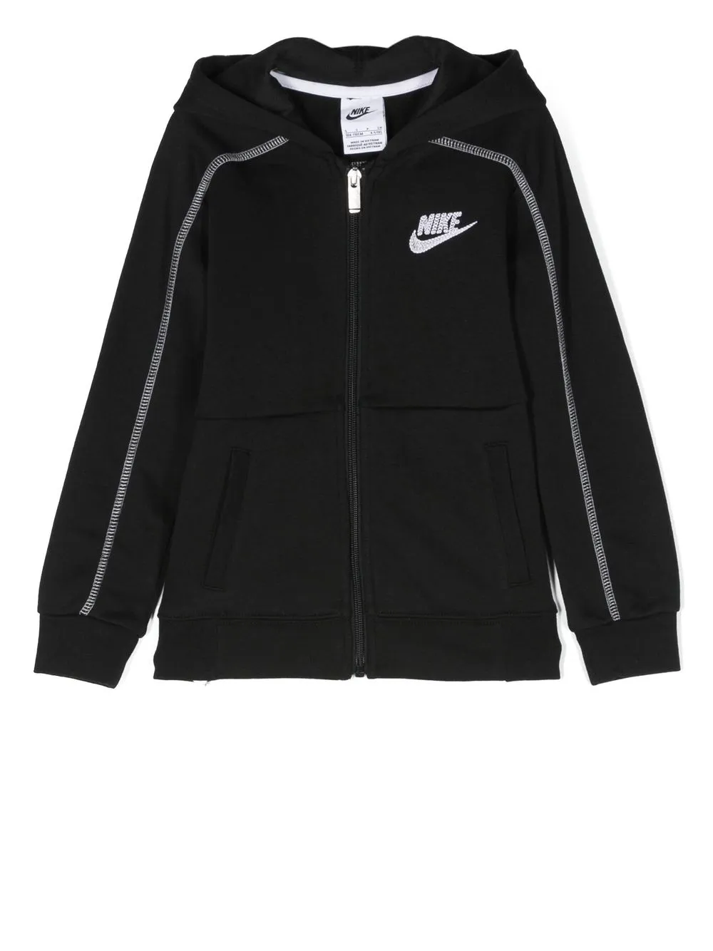 Nike Kids logo-embroidered zipped hoodie - Black