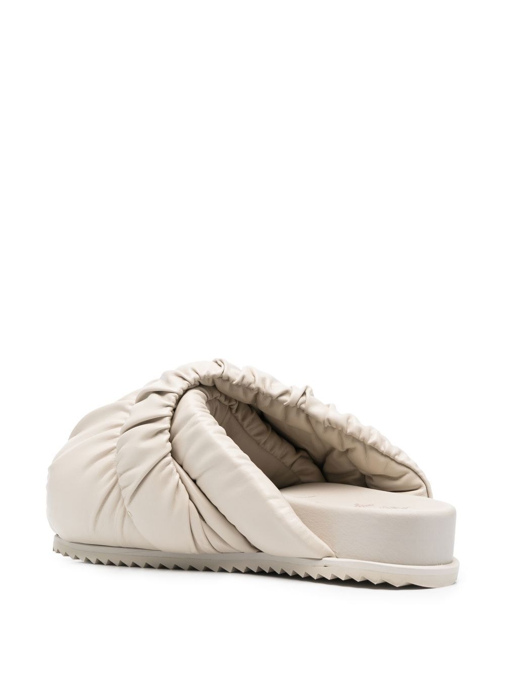 Shop Yume Yume Ruched Quilted Slippers In Neutrals