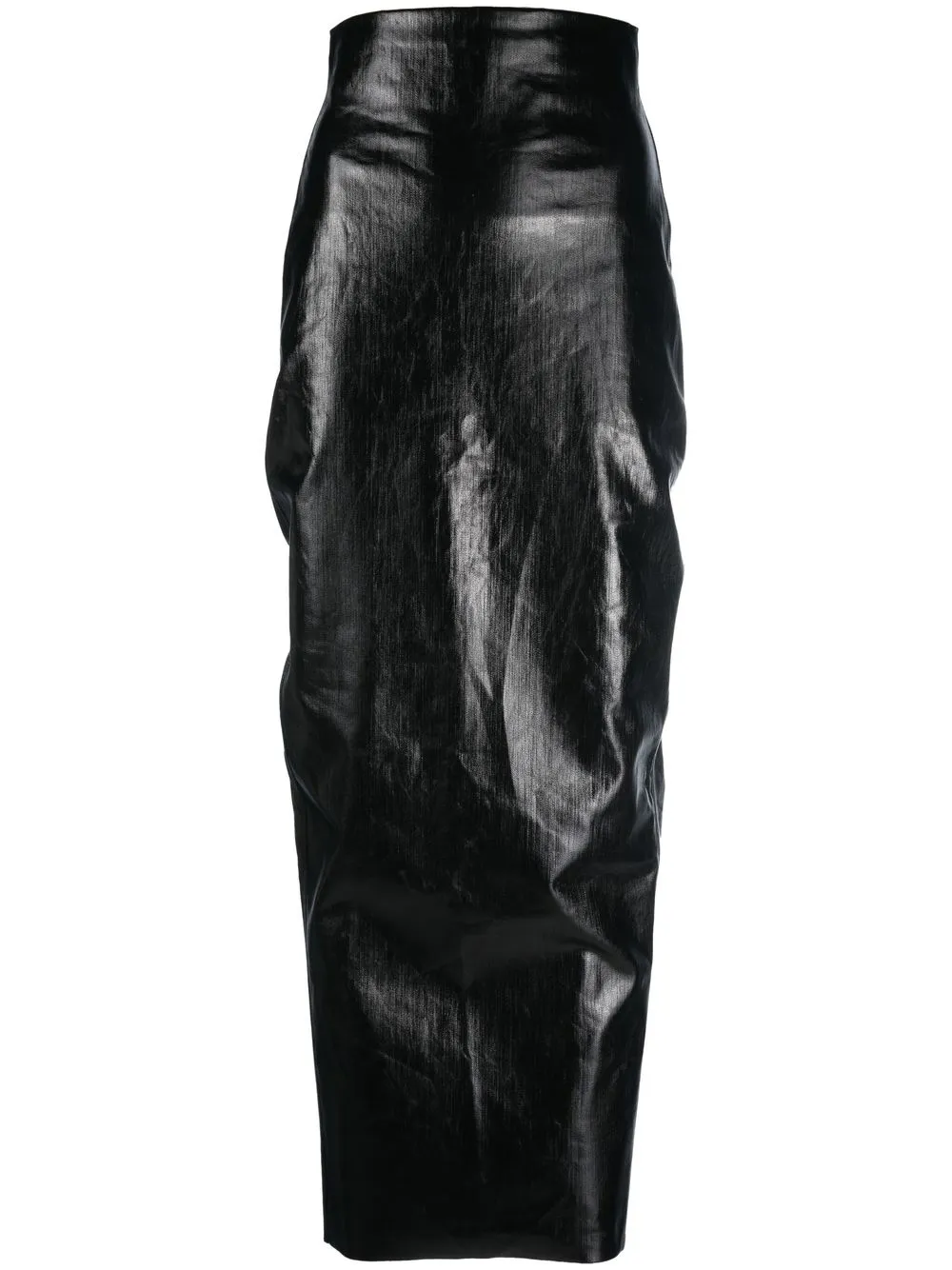 

Rick Owens leather-effect long pencil skirt - Black