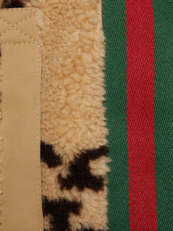 Brown GG-jacquard wool-blend fleece track pants, Gucci