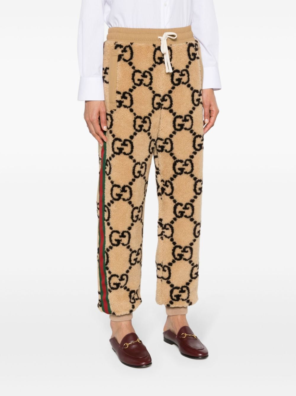 GG patterned jacquard track pants