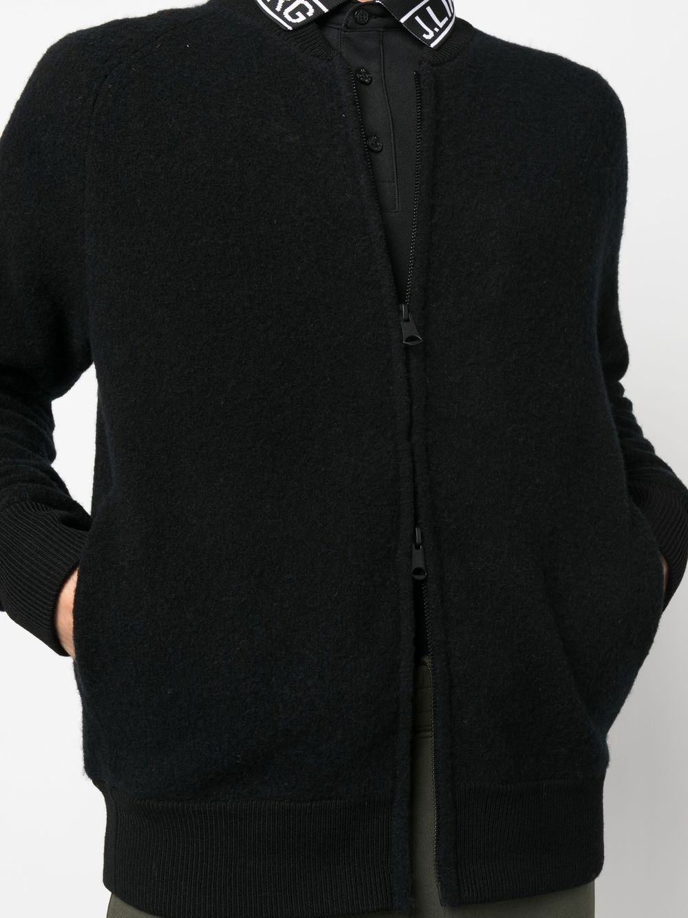 Shop J. Lindeberg Mario Front-zip Fastening Jumper In Black