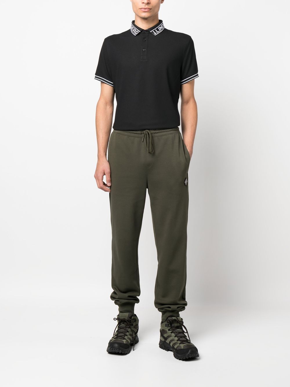 Shop J. Lindeberg Creed Elasticated-waistband Trousers In Green