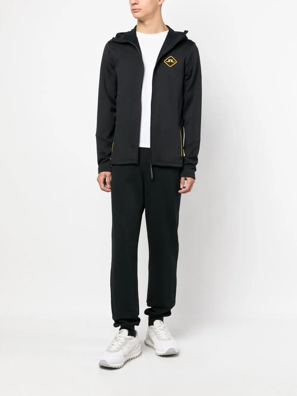 J.Lindeberg Hoodie met logoprint - Zwart