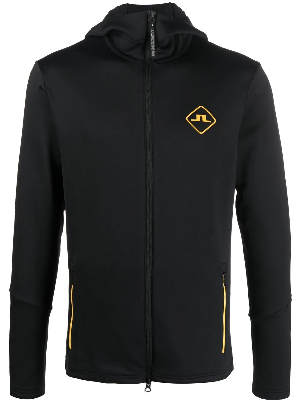 J.Lindeberg Alpha logo-print zip-up hoodie - Black