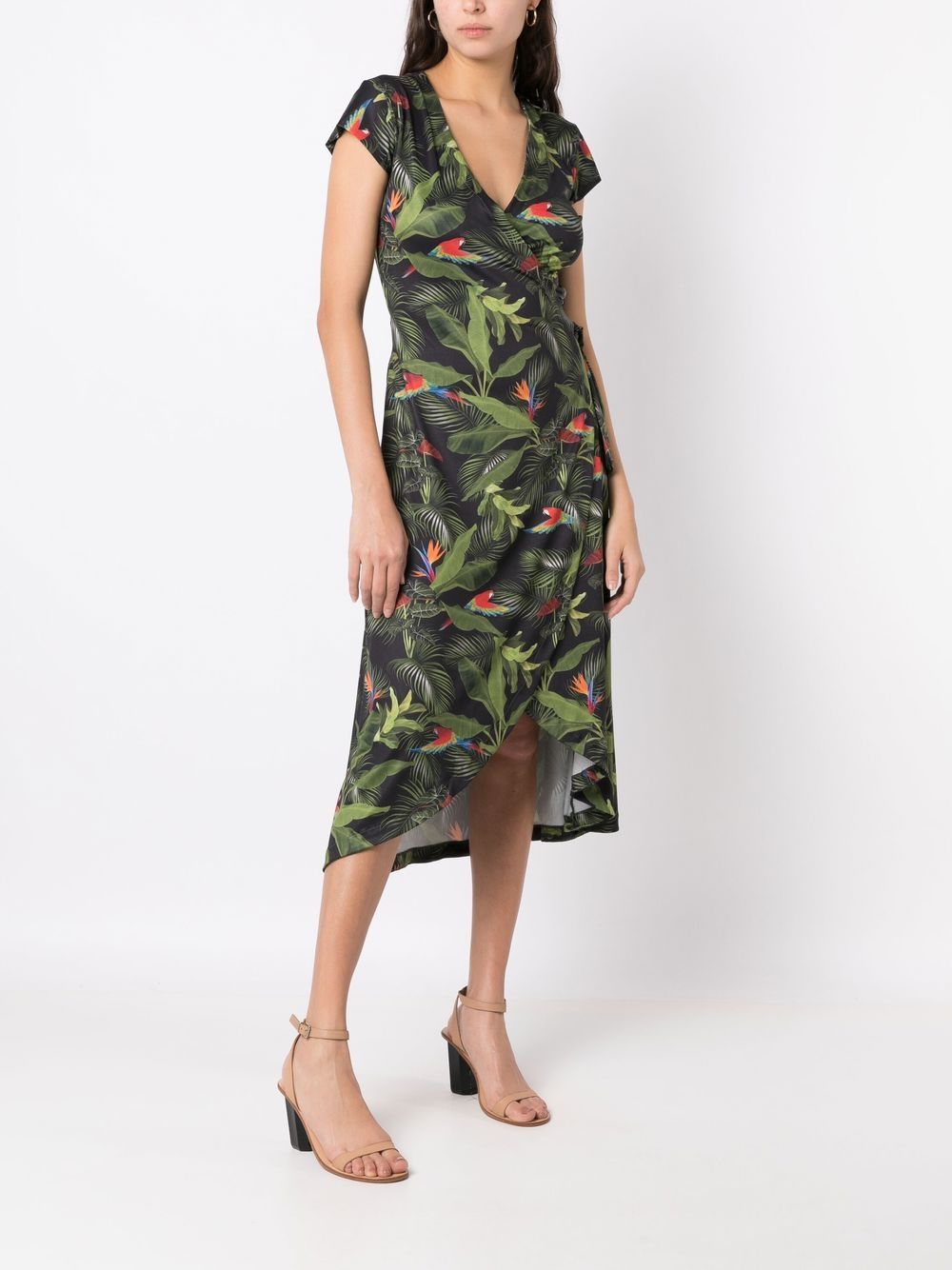 Shop Lygia & Nanny Falcão Botanical-print Dress In Green