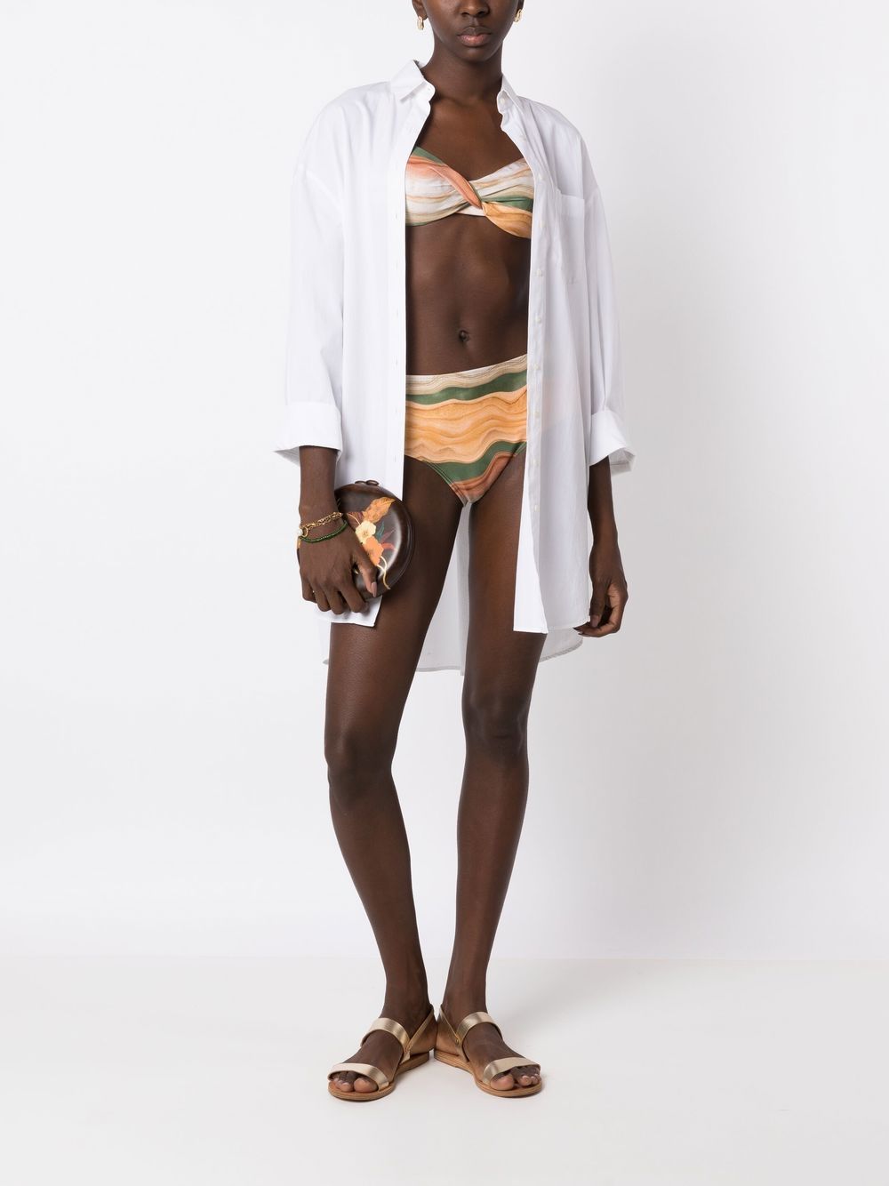 Shop Lygia & Nanny Verônica Printed Bikini Set In Brown