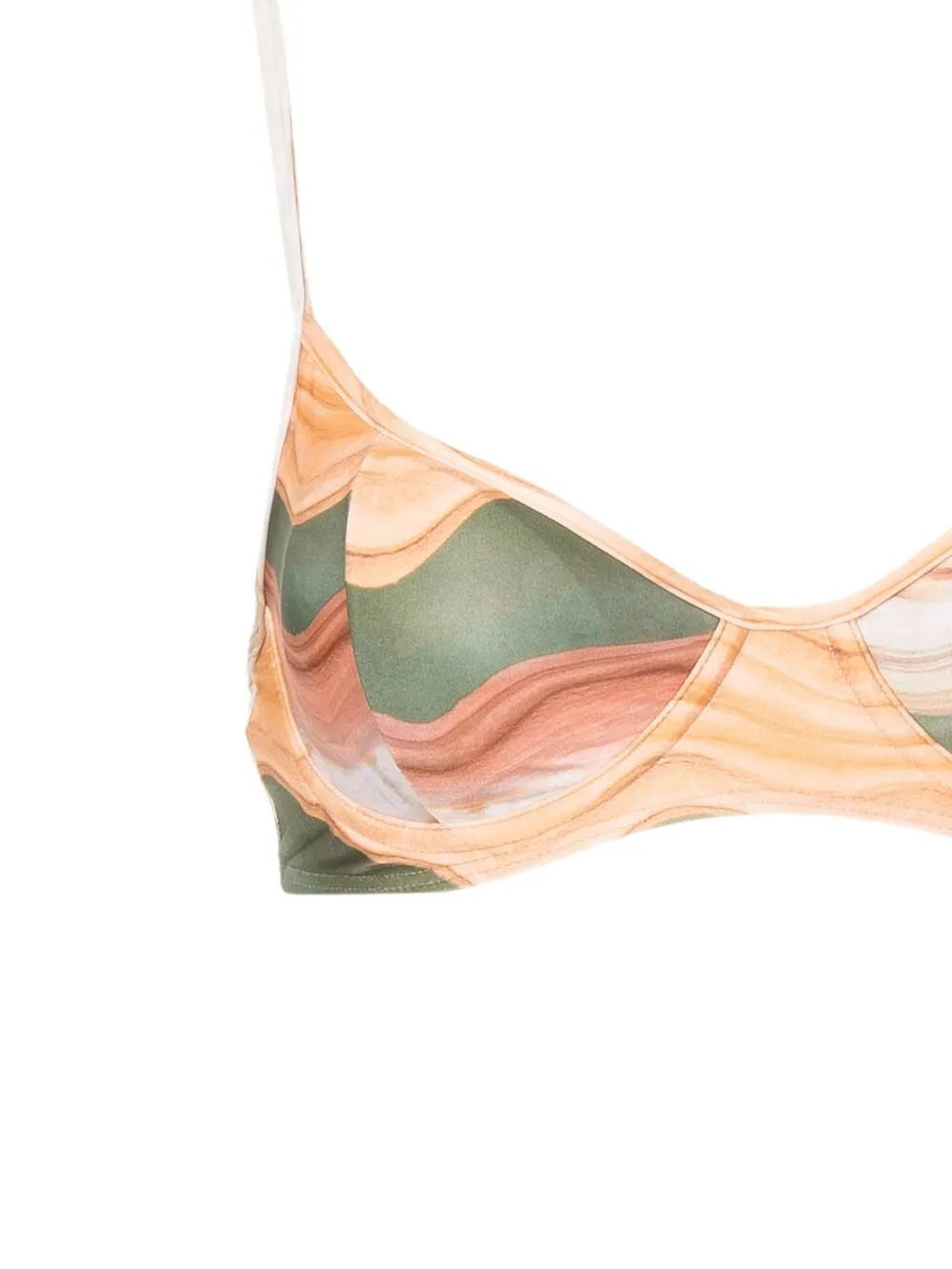 Lygia & Nanny Fiji Printed Bikini Top In Brown