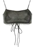 ROTATE BIRGER CHRISTENSEN Lotte crystal mesh cropped top - Black
