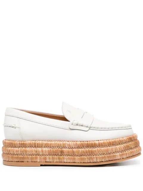 Tod's platform leather loafers 