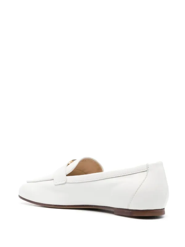TOD'S レザー ローファー ホワイト Tロゴ Tod's Tロゴ レザーローファー | ホワイト | FARFETCH JP