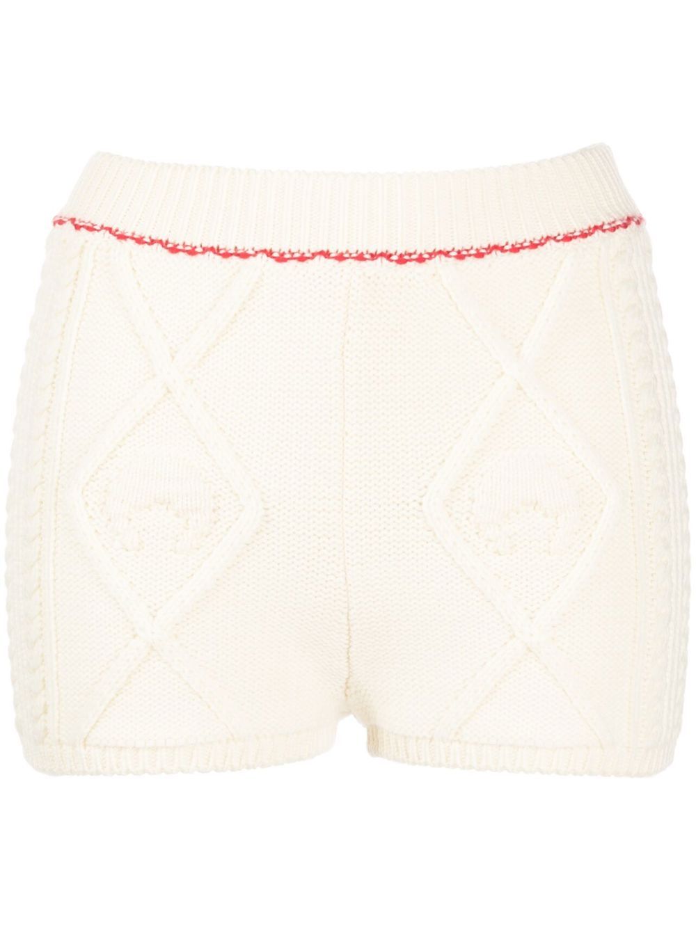 

Marine Serre high-waisted knitted shorts - Neutrals