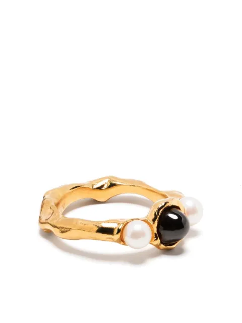 Alighieri The Nocturnal Desire pearl and garnet ring
