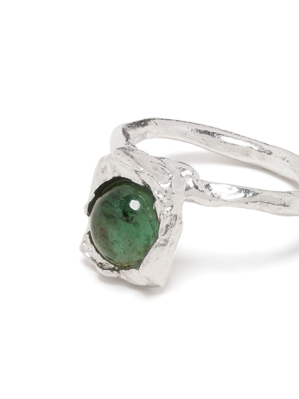 Shop Alighieri The Eye Of The Storm Emerald Ring In Silver