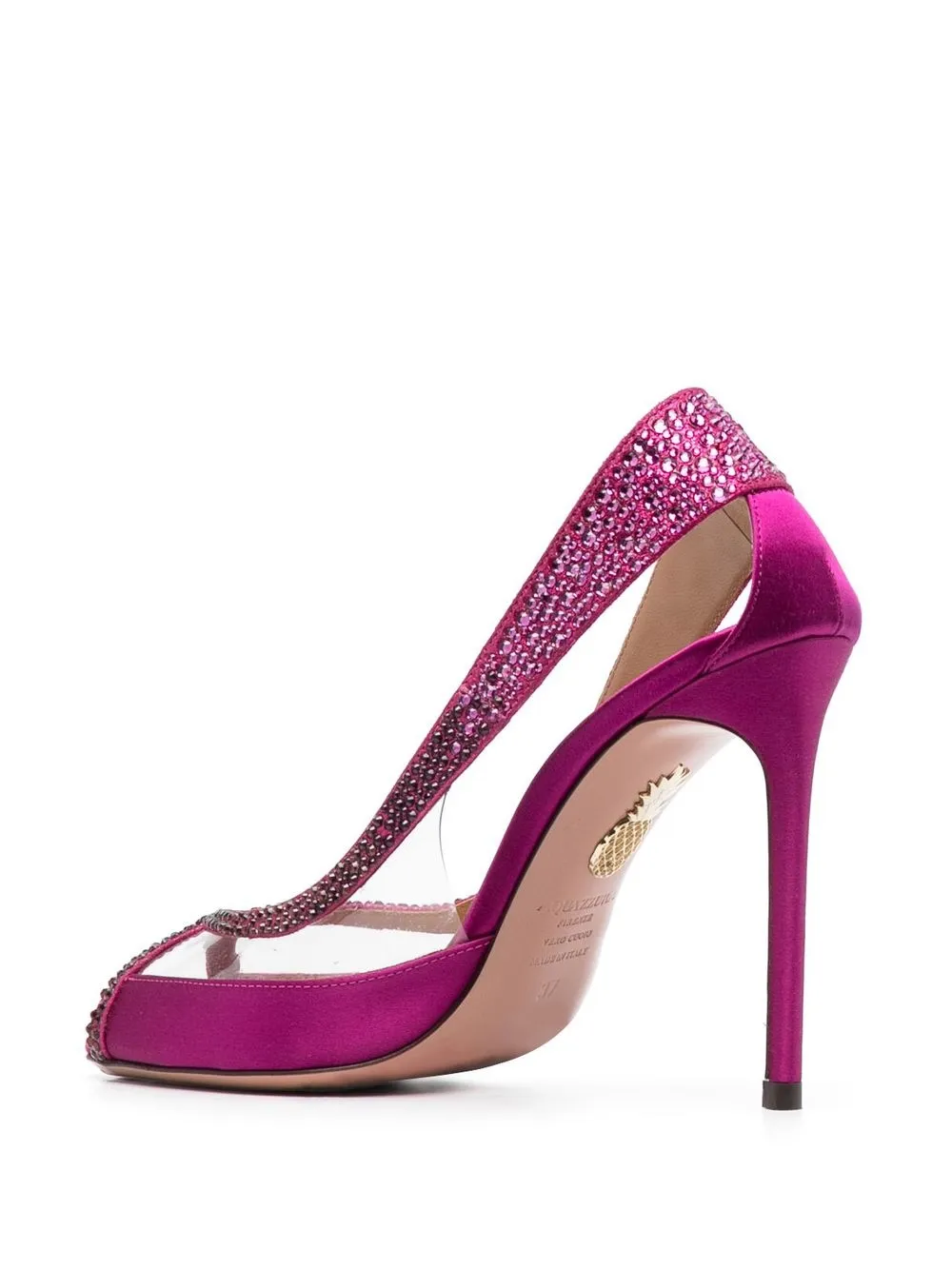 Shop Aquazzura 105mm Crystal-embellished Pumps In Rosa