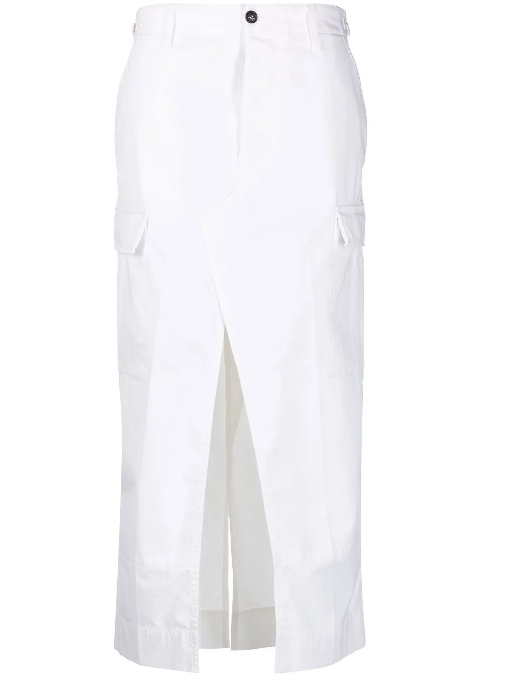 

Nº21 cargo-pocket maxi skirt - White