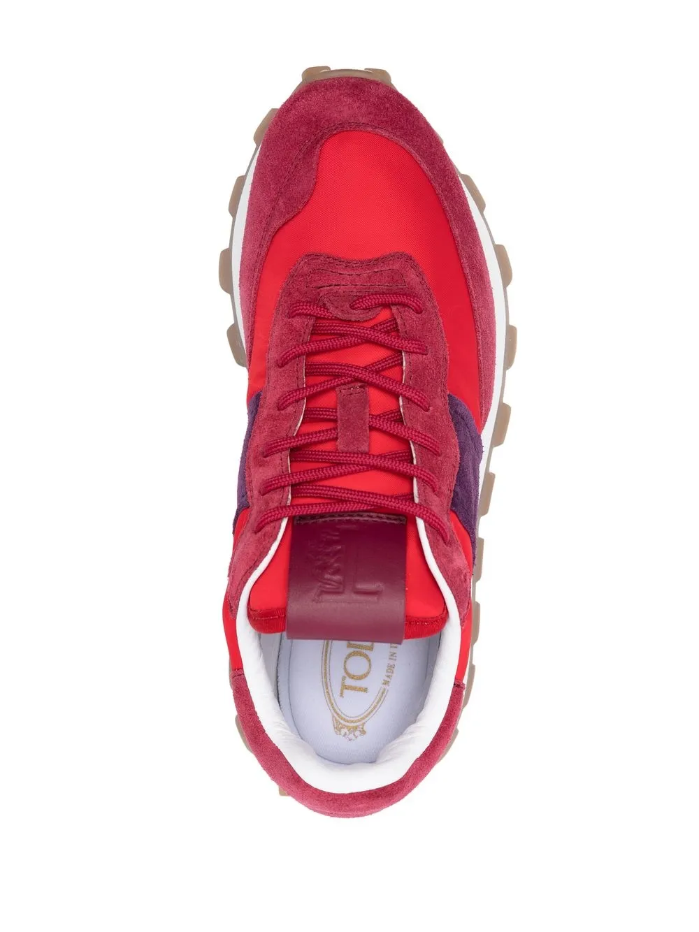 Tod's Panelled Low-top Sneakers In Red