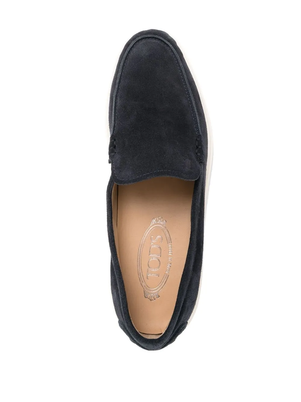 Shop Tod's Suede Slip-on Loafers In Blue