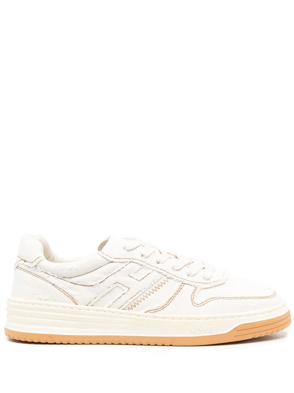 Hogan Man Sneakers Ivory Size 6 Textile Fibers In Neutrals