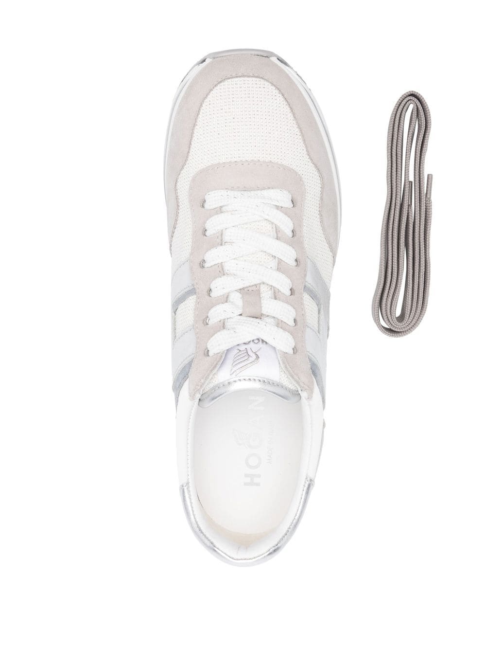 Shop Hogan Logo-patch Flatform Sneakers In Grey