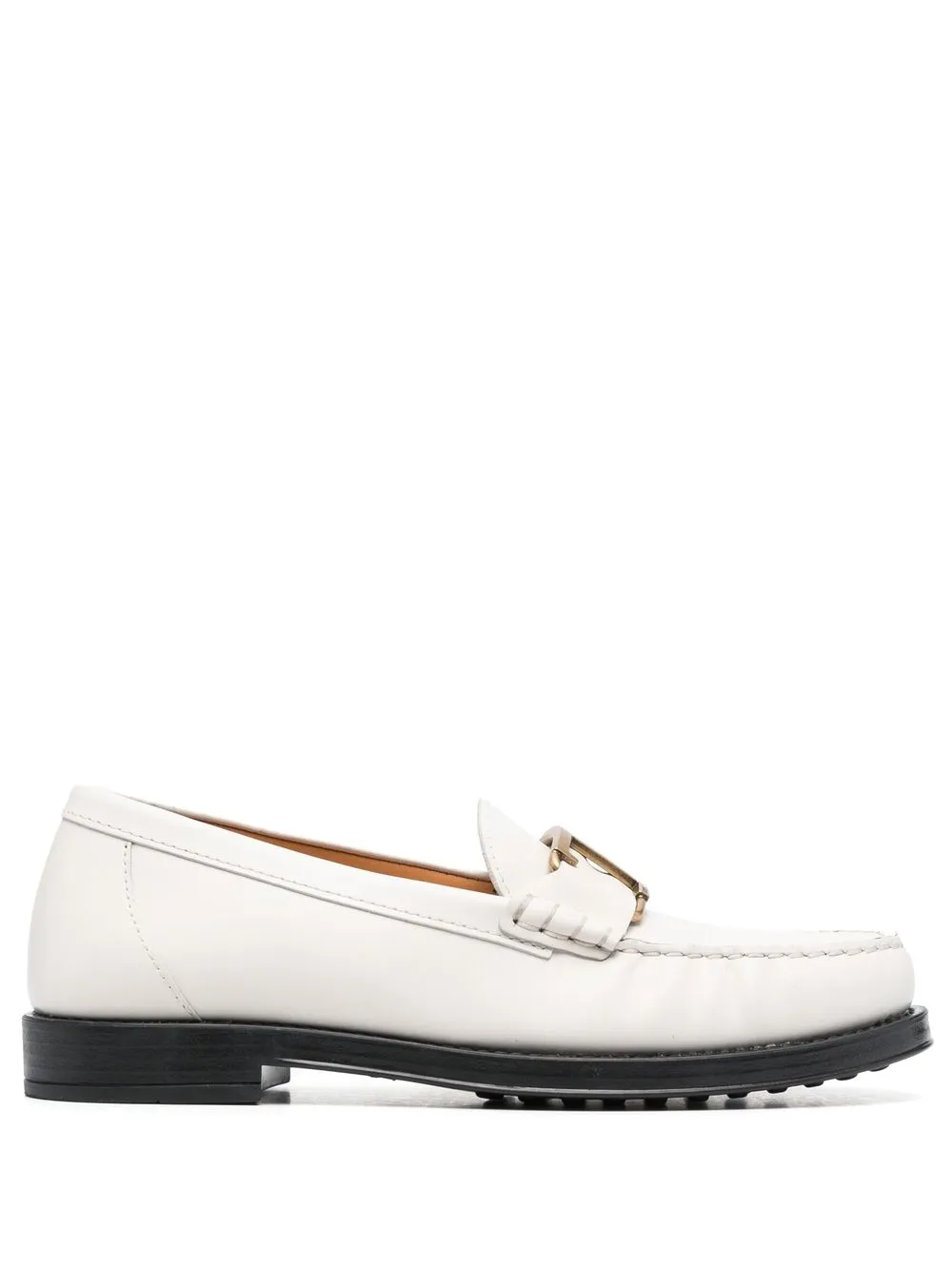 

Tod's leather buckle-detail loafers - White
