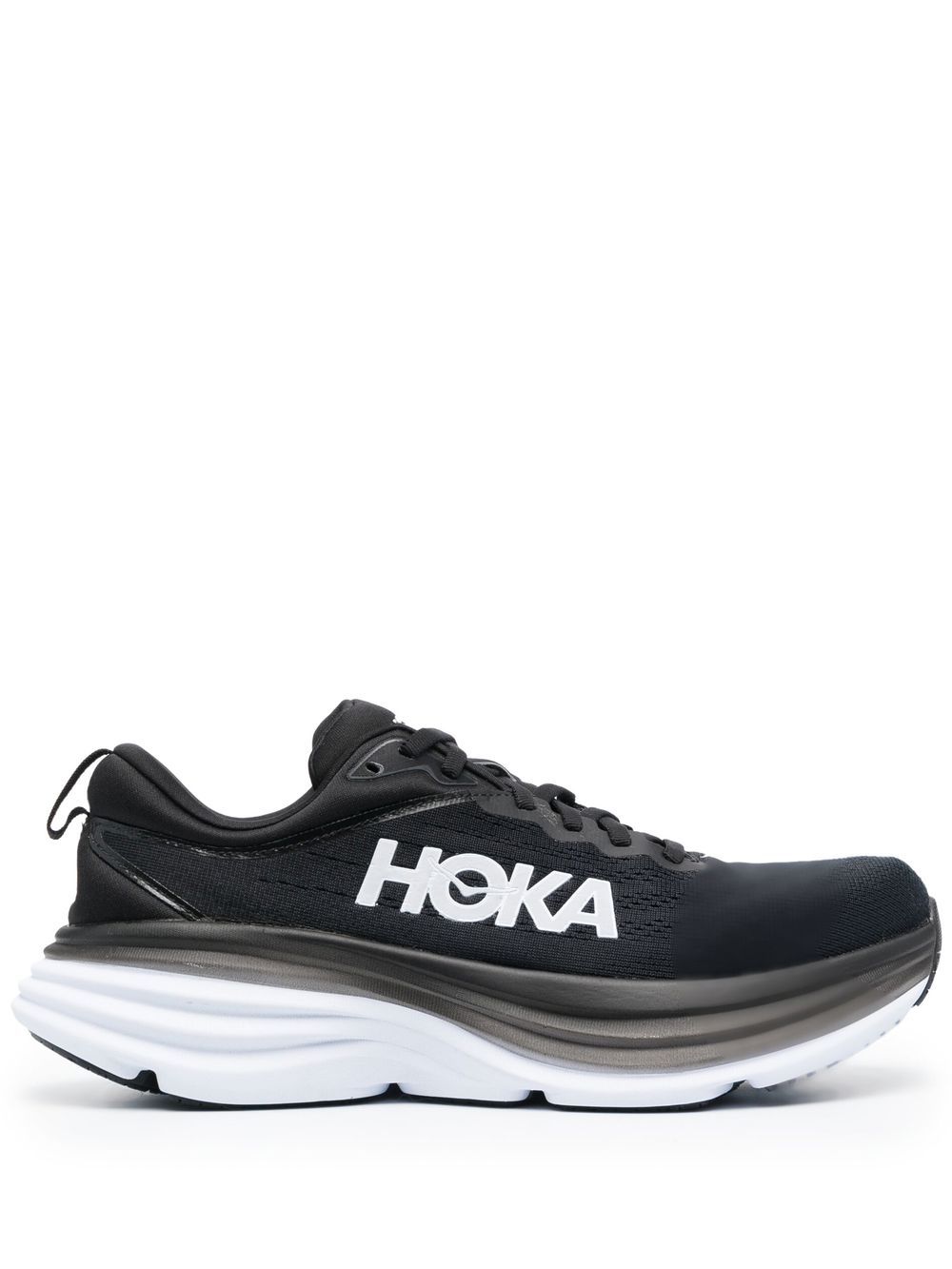 Hoka One One Bondi 8 logo-print lace-up sneakers - Black