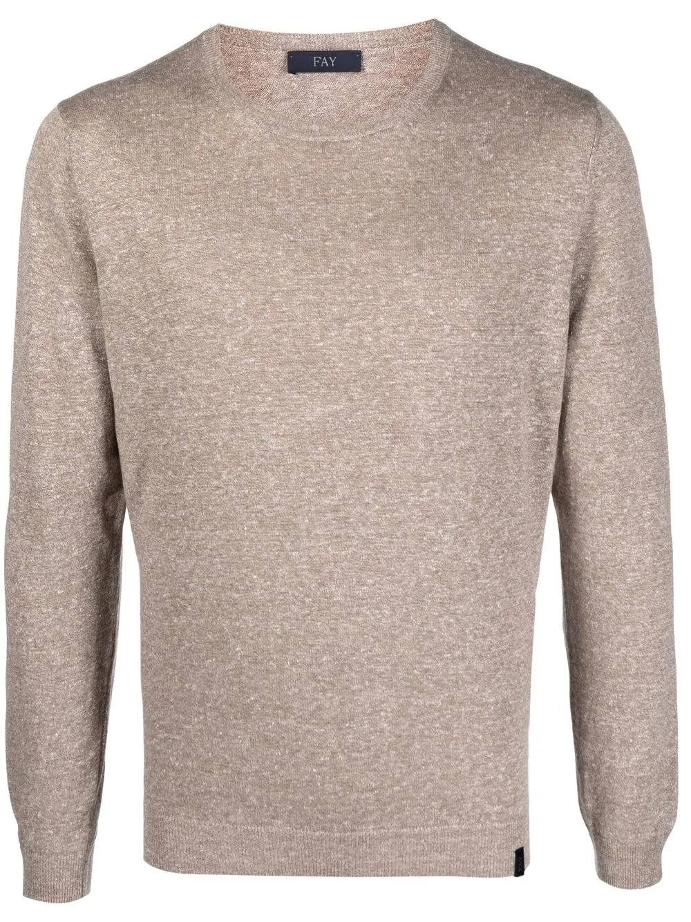 

Fay fine-knit round-neck jumper - Neutrals