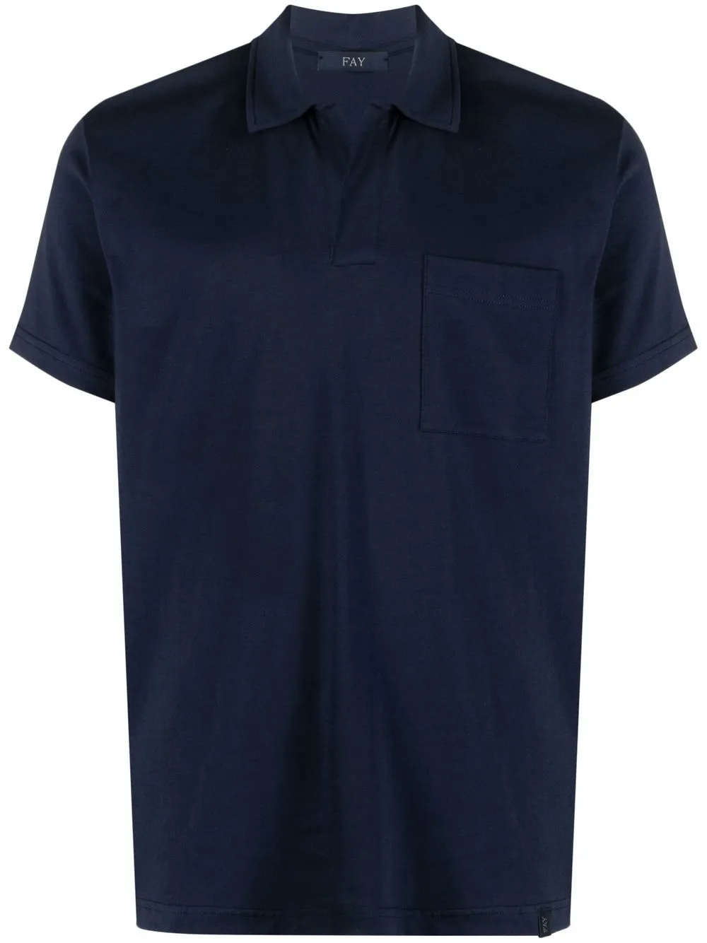 

Fay logo-patch detail polo shirt - Blue