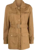 Fay belted fitted jacket - Brown