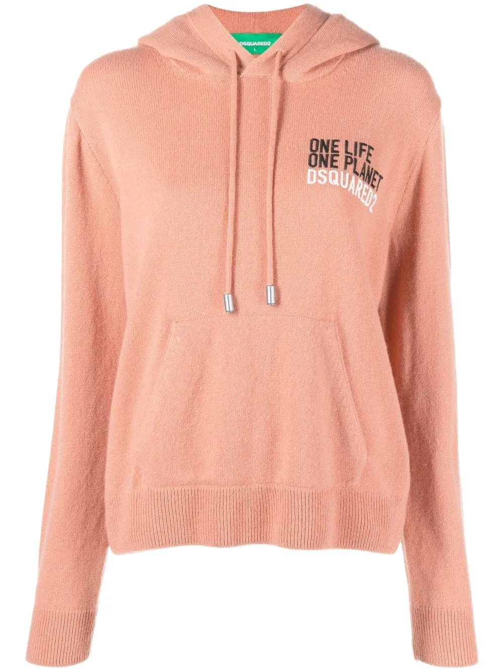 

Dsquared2 logo-print cashmere hoodie - Pink