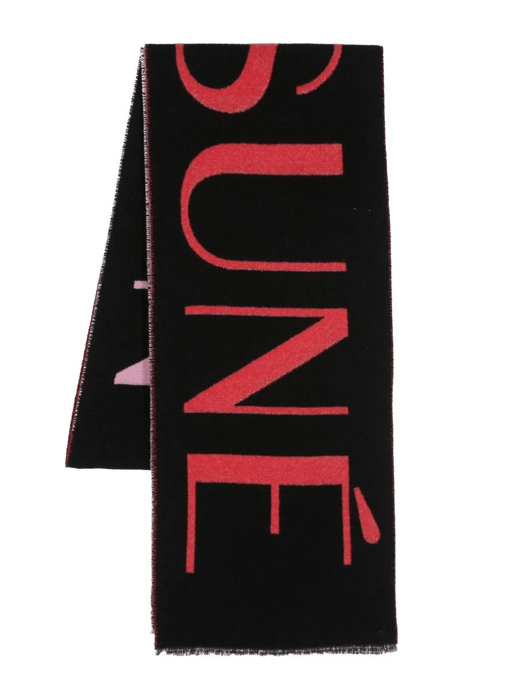 

Maison Kitsuné intarsia-knit logo scarf - Pink