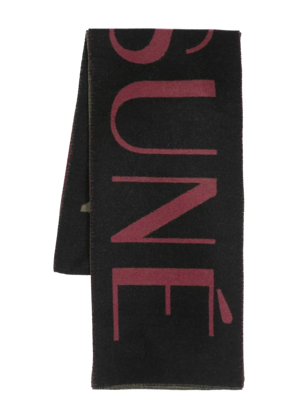 

Maison Kitsuné intarsia-knit logo scarf - Green
