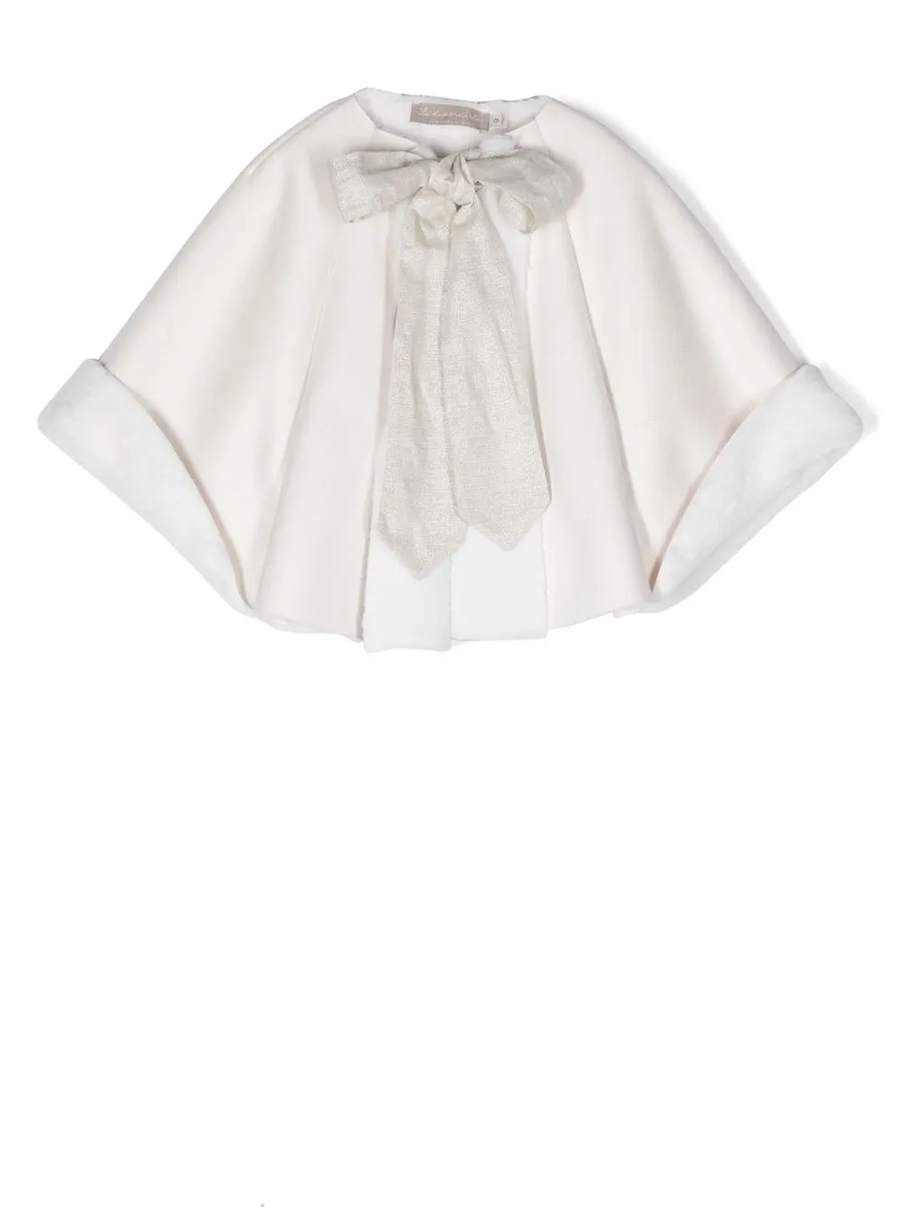 

La Stupenderia bow-detail cape coat - White