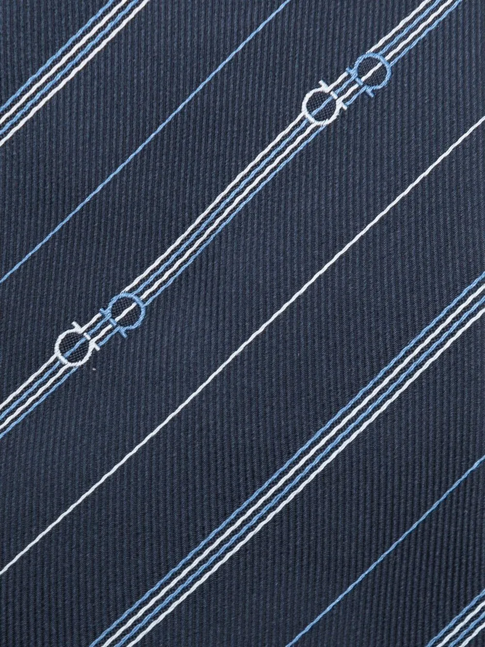 Ferragamo Gestreepte stropdas - Blauw